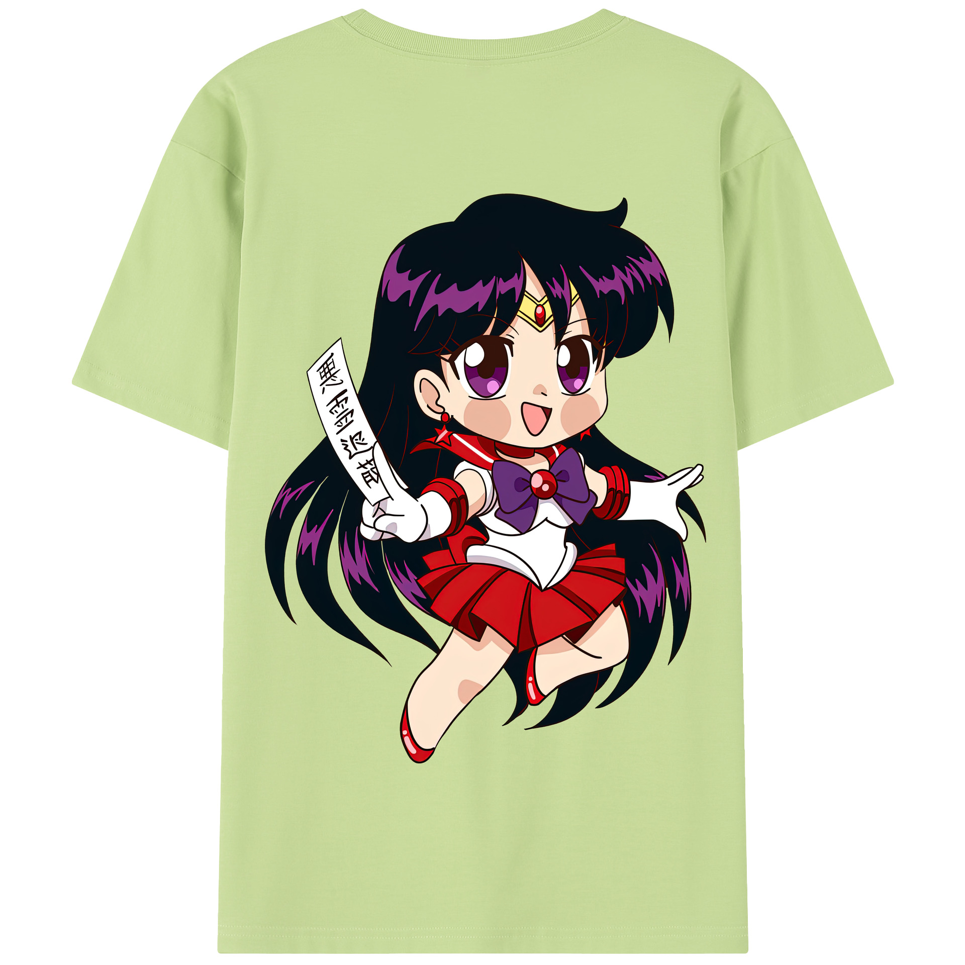 （画像用） 美少女戦士セーラームーン 火野レイ ひの レイ Sailor Moon Hino Rei （セーラーマーズ,Sailor Mars） 綿100％半袖Tシャツ（背面プリント）